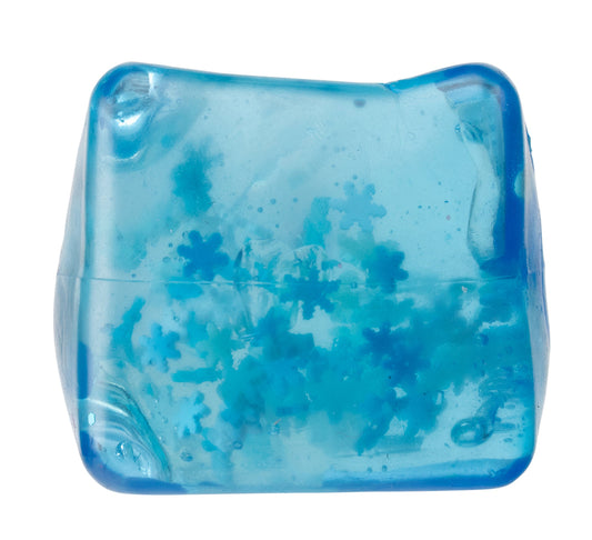 Snowflake Jelly Cube being squeezed showing snowflake ooze