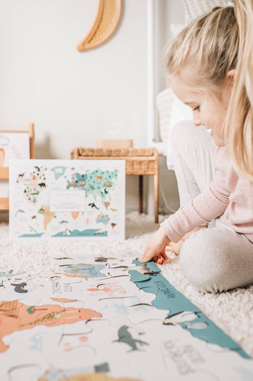 Mindful and Co Kids - World Map Floor Puzzle