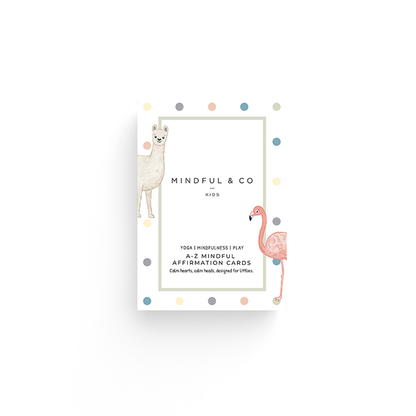 Mindful and Co Kids A-Z Mindful Affirmation Cards set for sensory support and positive thinking in children