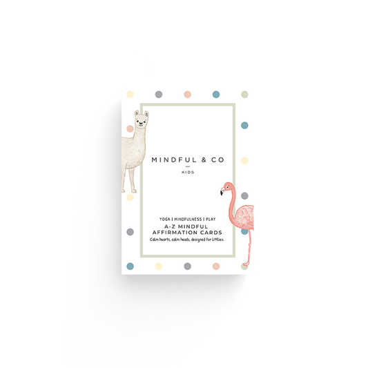 Mindful and Co Kids A-Z Mindful Affirmation Cards set for sensory support and positive thinking in children