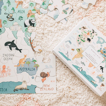 Mindful and Co Kids - World Map Floor Puzzle