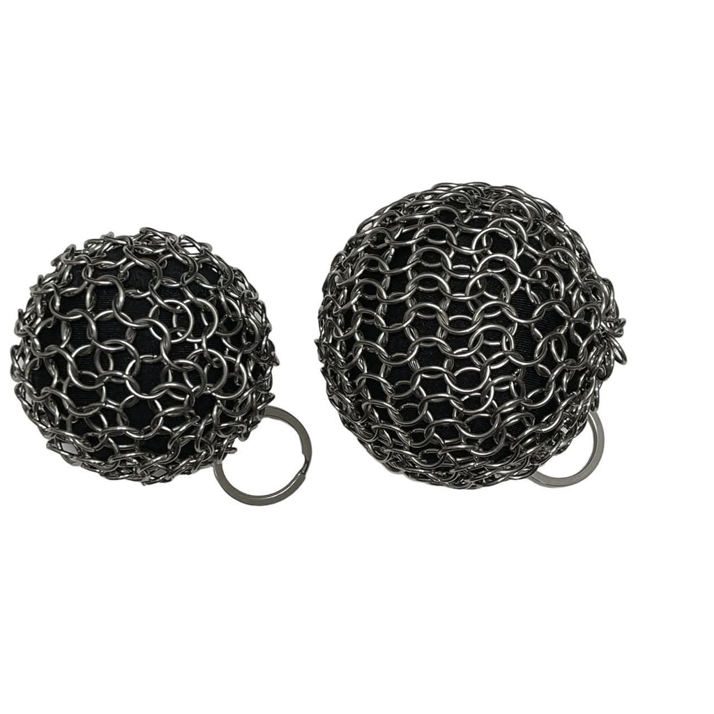 Kaiko Chain Maille Ball small 60mm firm stainless steel sensory fidget toy with keyring attachment - view 9