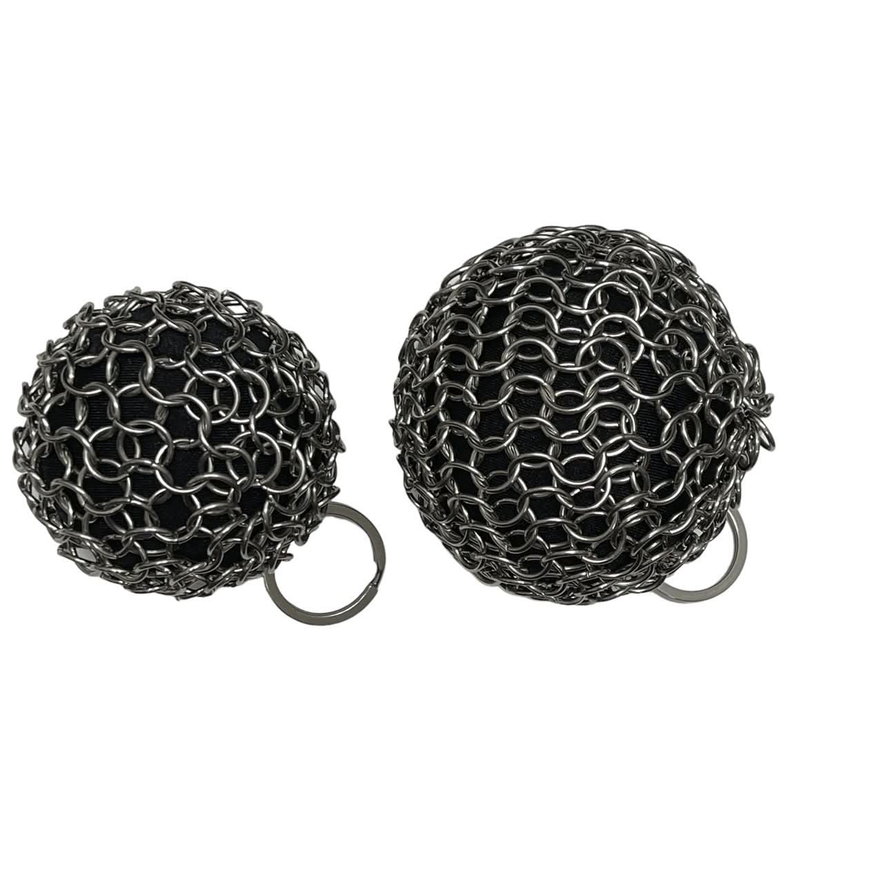 Kaiko Chain Maille Ball small 60mm firm stainless steel sensory fidget toy with keyring attachment - view 9