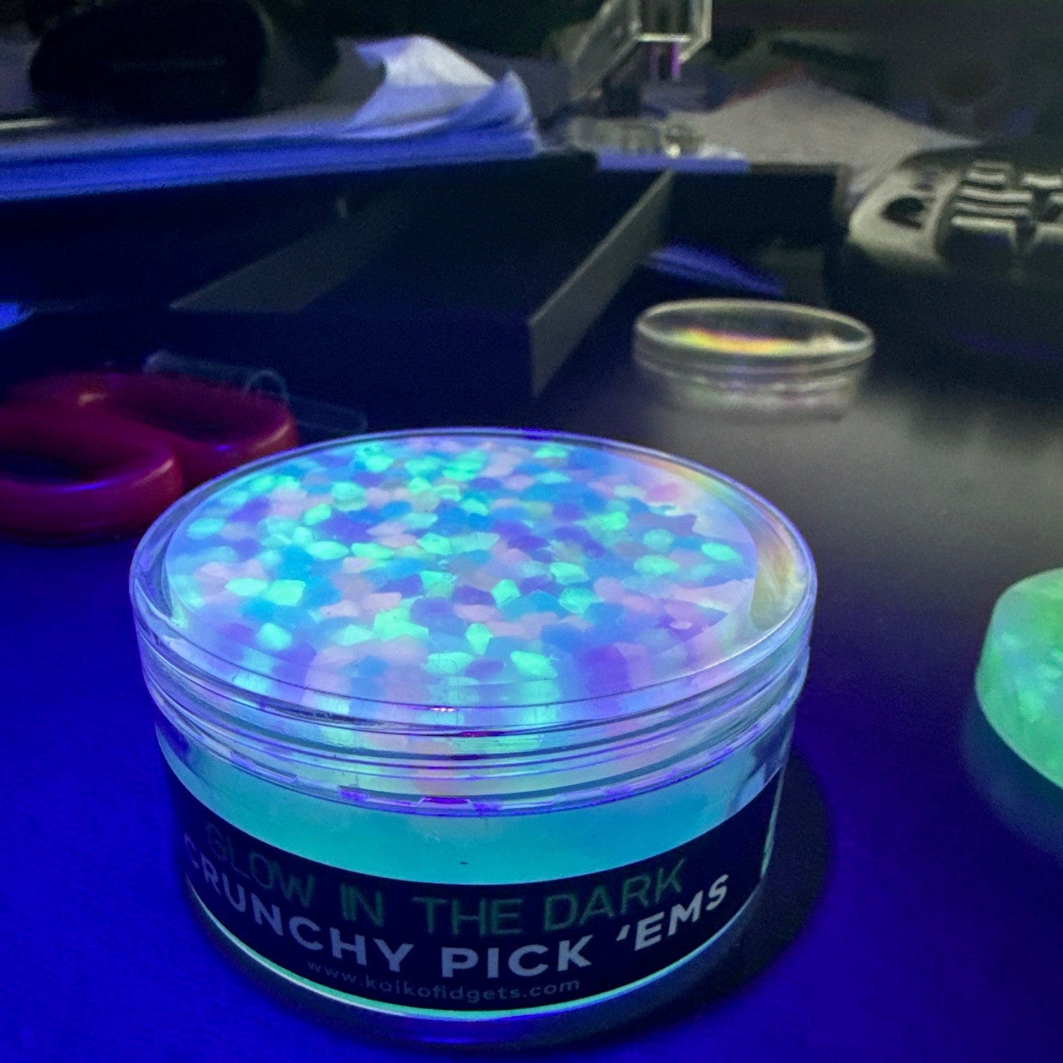 Kaiko Crunchy Pick 'Ems Glow in the Dark Resin sensory fidget discs for sensory needs and Focus Needs - view 12