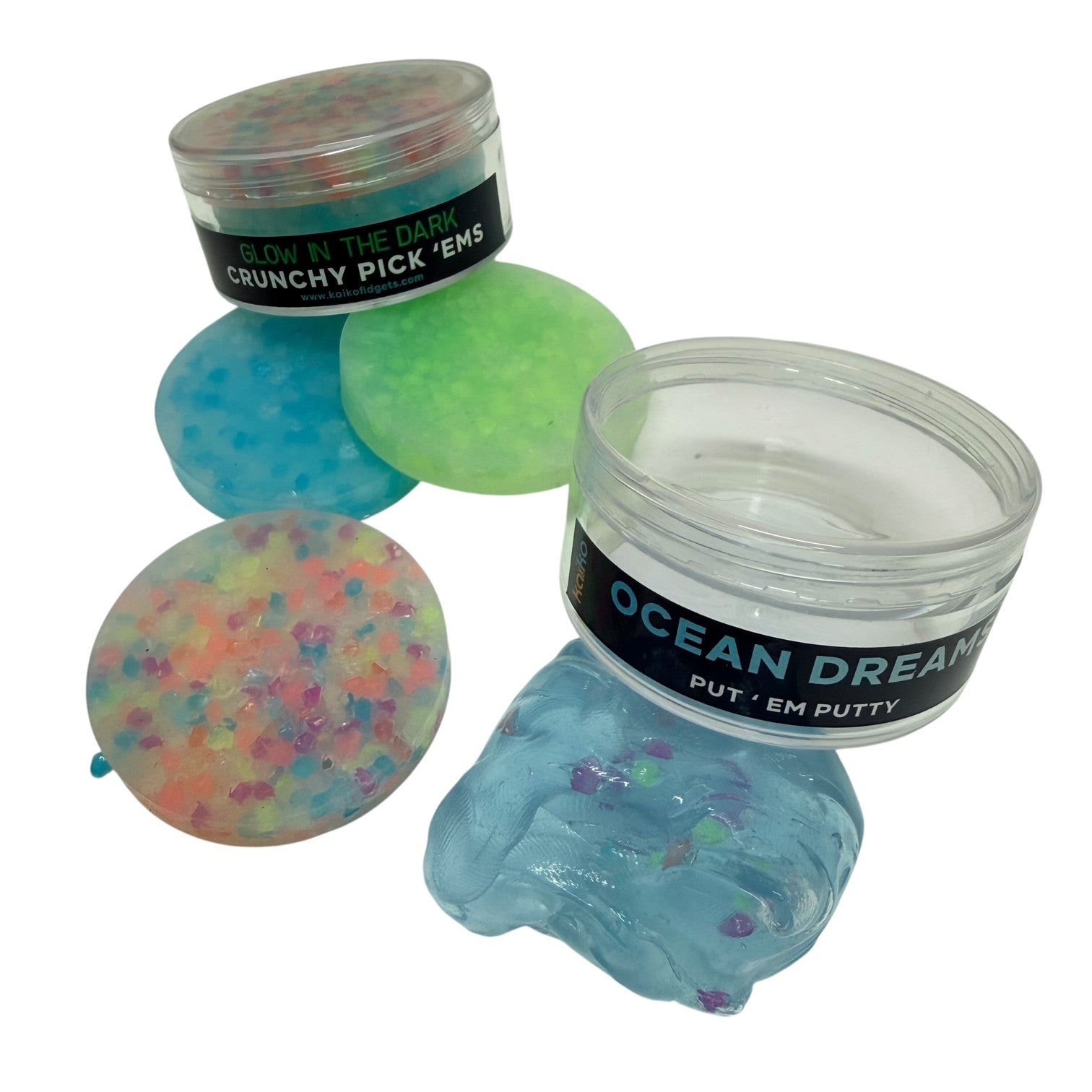 Kaiko Crunchy Pick 'Ems Glow in the Dark Resin sensory fidget discs for sensory needs and Focus Needs - view 7