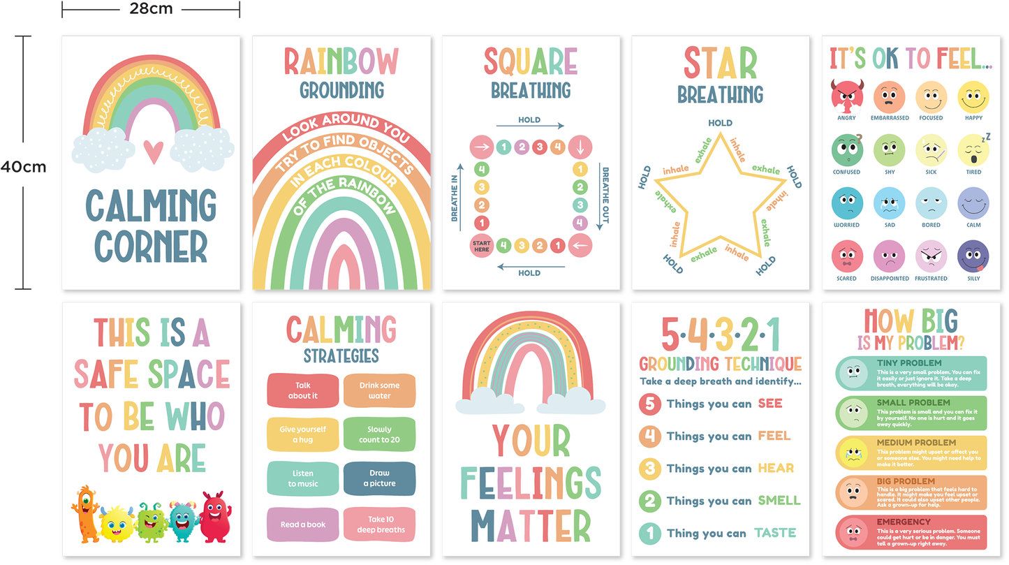 Giggle & Grow Soothing Corner Poster Set - Sensory and educational product from Calm Cove Kids