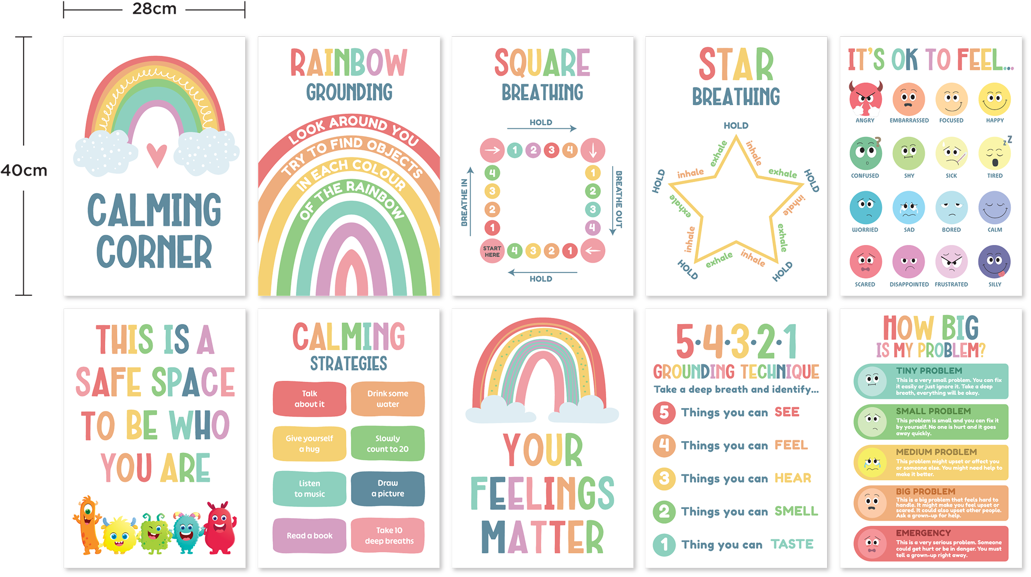Giggle & Grow Calming Corner Poster Set - Sensory and educational product from Calm Cove Kids