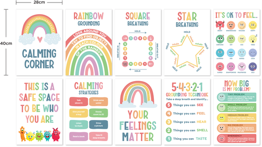 Giggle & Grow Soothing Corner Poster Set - Sensory and educational product from Calm Cove Kids