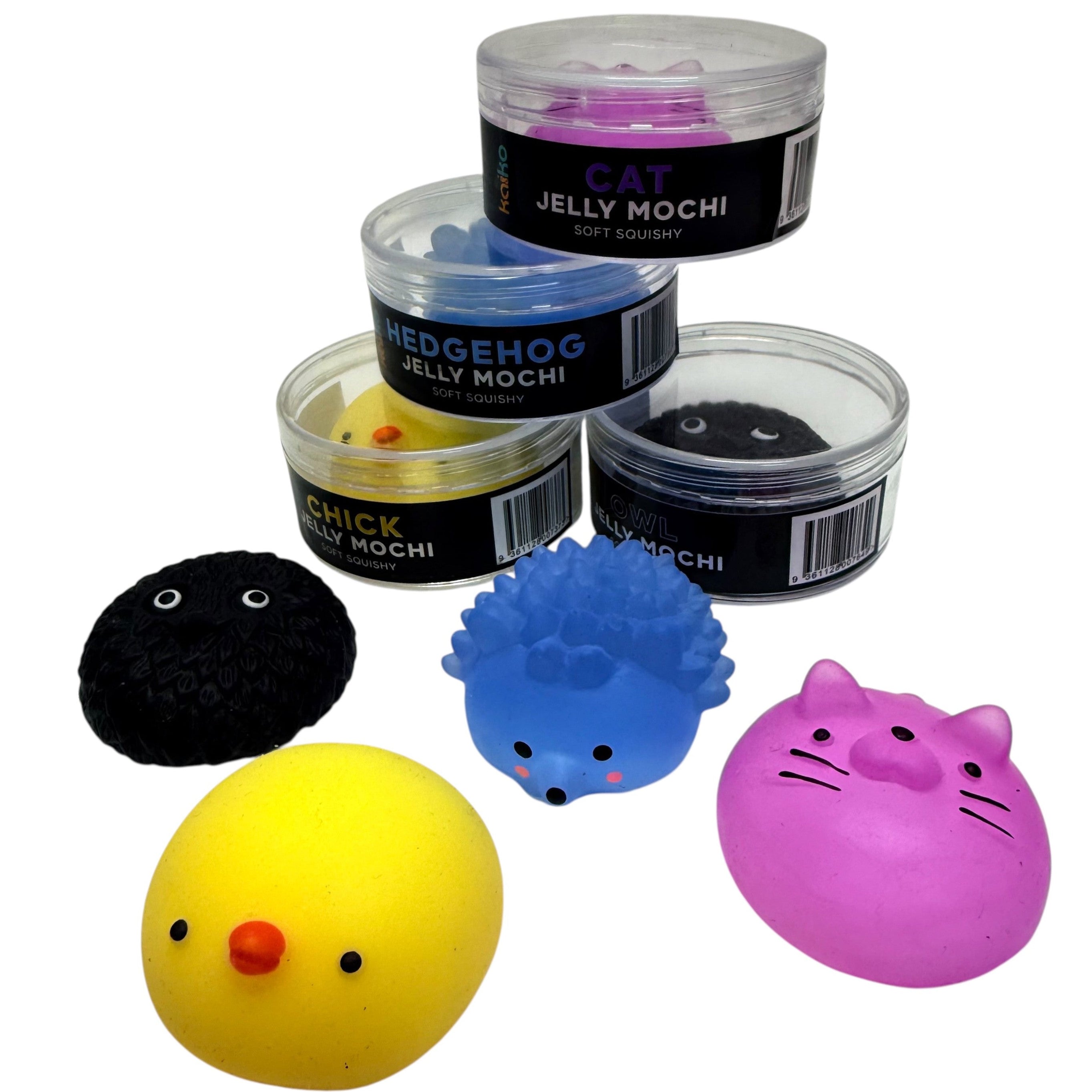 Kaiko Purple Cat Jelly Mochi Squishy sensory fidget toy, soft and stretchy palm-sized animal - view 2