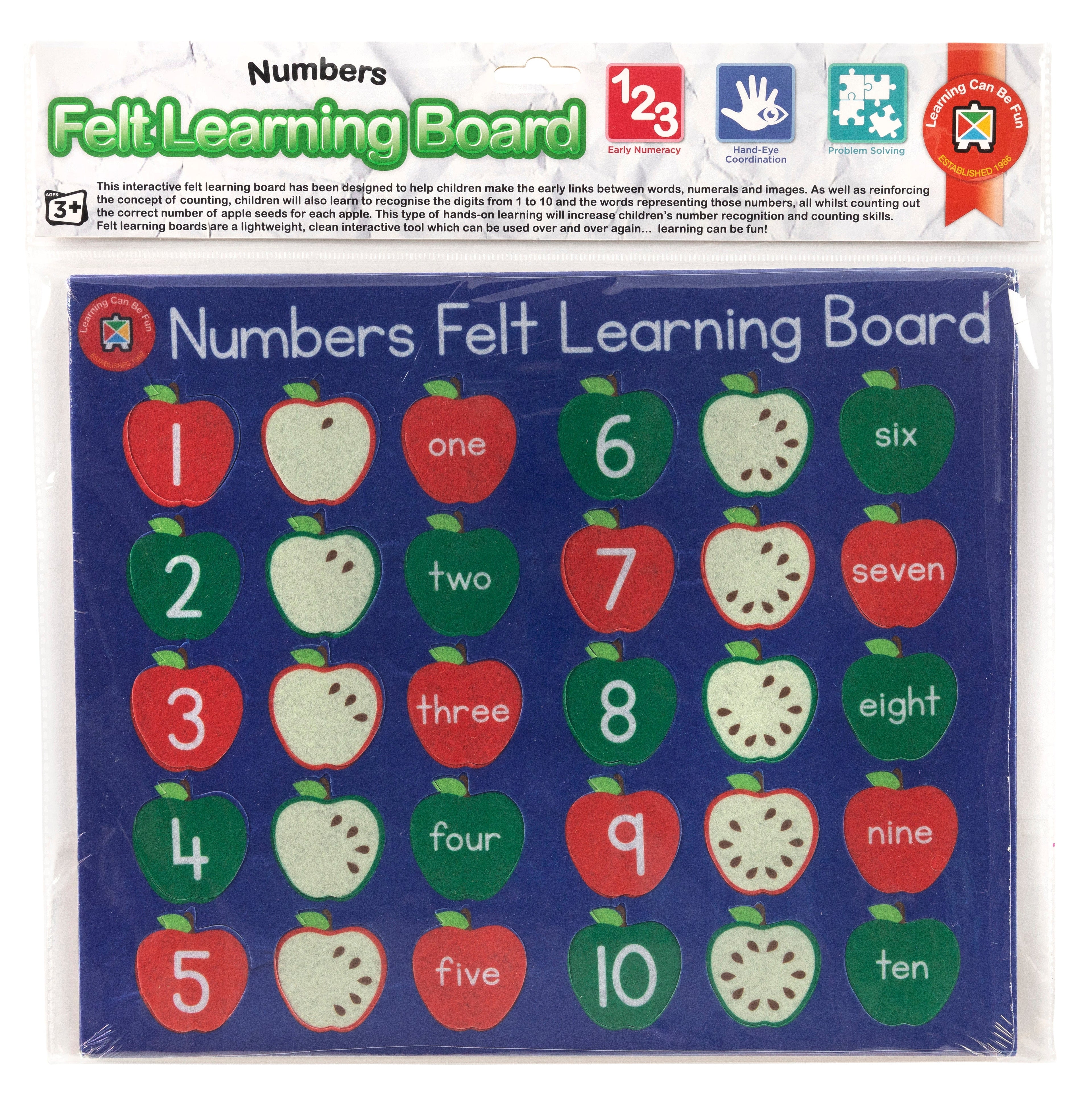 Felt Learning Board Numbers - Sensory and educational product from Calm Cove Kids