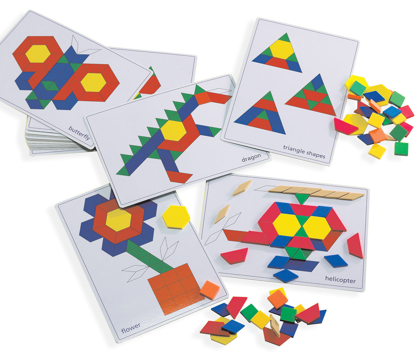 Pattern Block Picture Card Set Set of 20 - Sensory and educational product from Calm Cove Kids