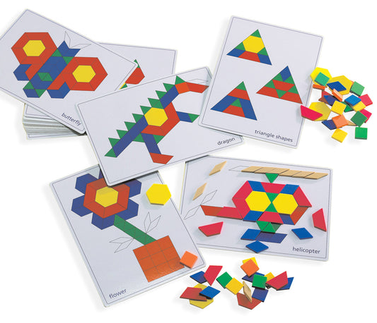 Pattern Block Picture Card Set Set of 20 - Sensory and educational product from Calm Cove Kids