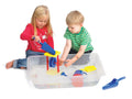 Clear Desktop Sand and Water Tray - Sensory and educational product from Calm Cove Kids