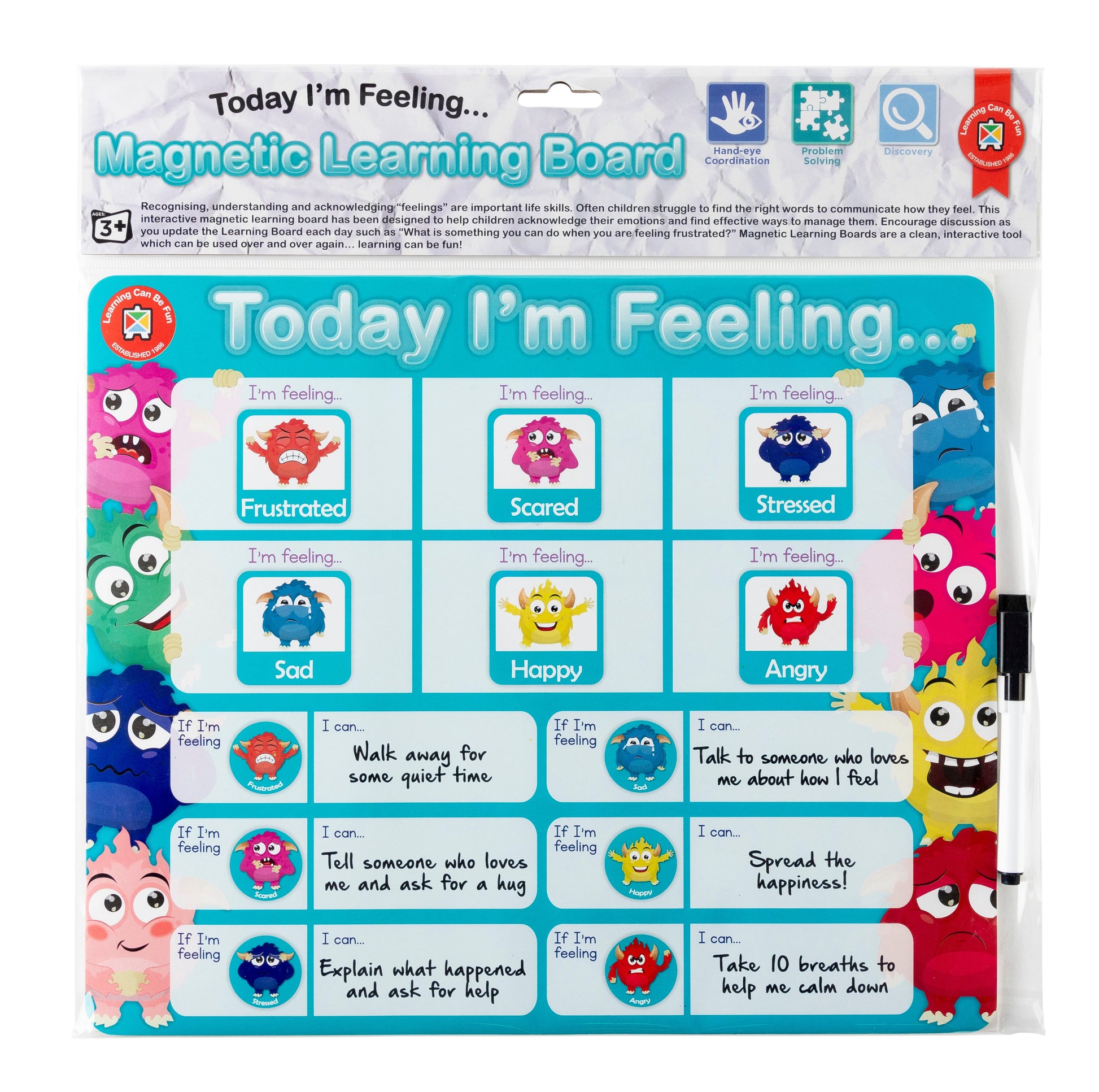 E Magnetic Learning Board - Emotions - Sensory and educational product from Calm Cove Kids