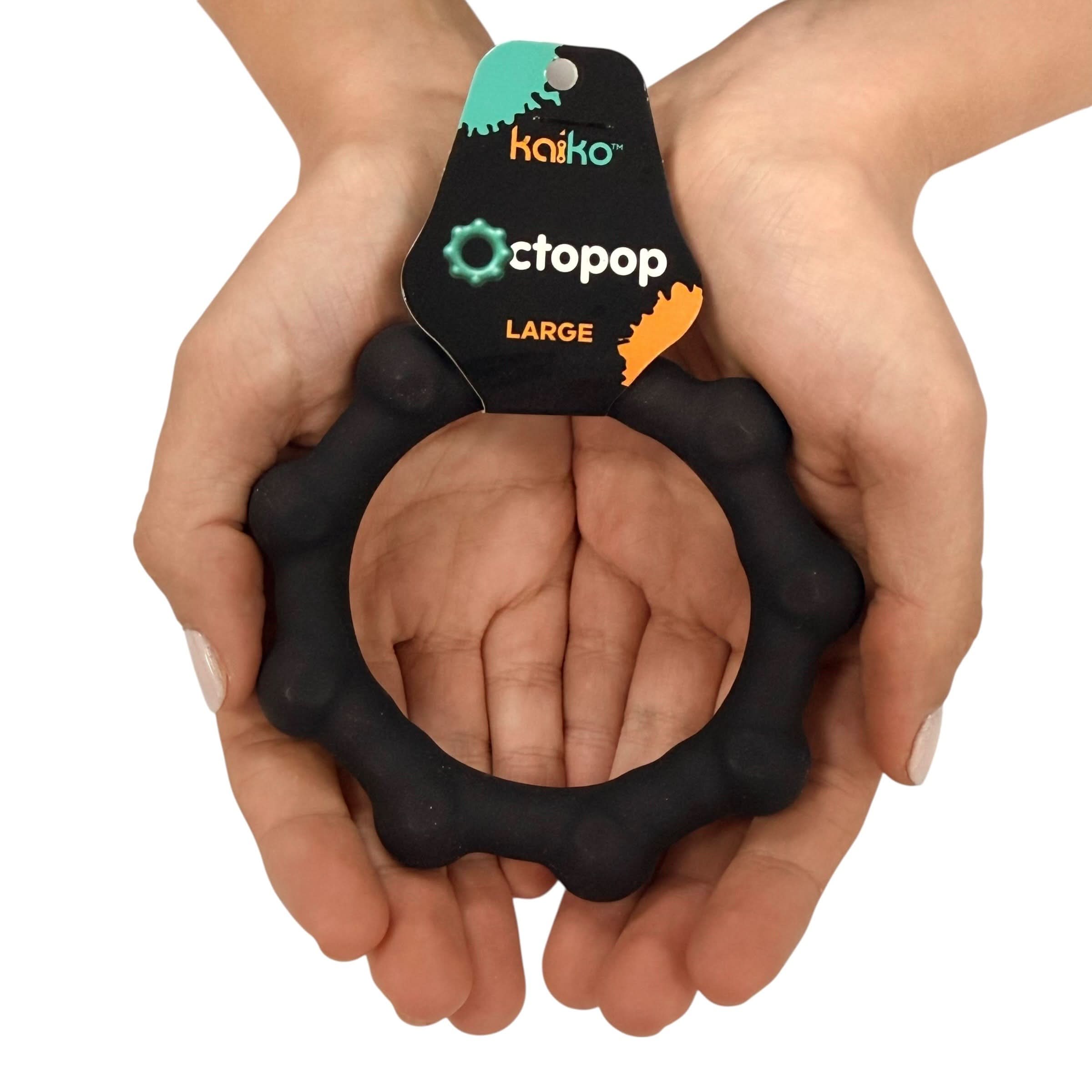 Kaiko Octopop Large Black wearable sensory fidget with 8 tactile nodes and 7 internal beads - view 8