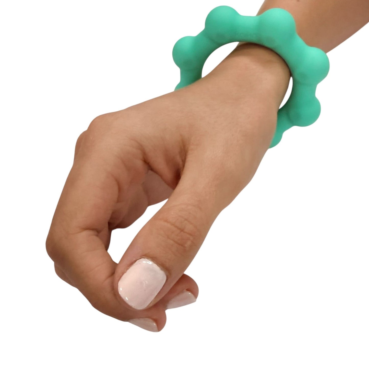 Kaiko Fidgets Octopop Small Teal sensory wearable fidget tool with 8 tactile nodes and 7 stainless steel beads - view 14