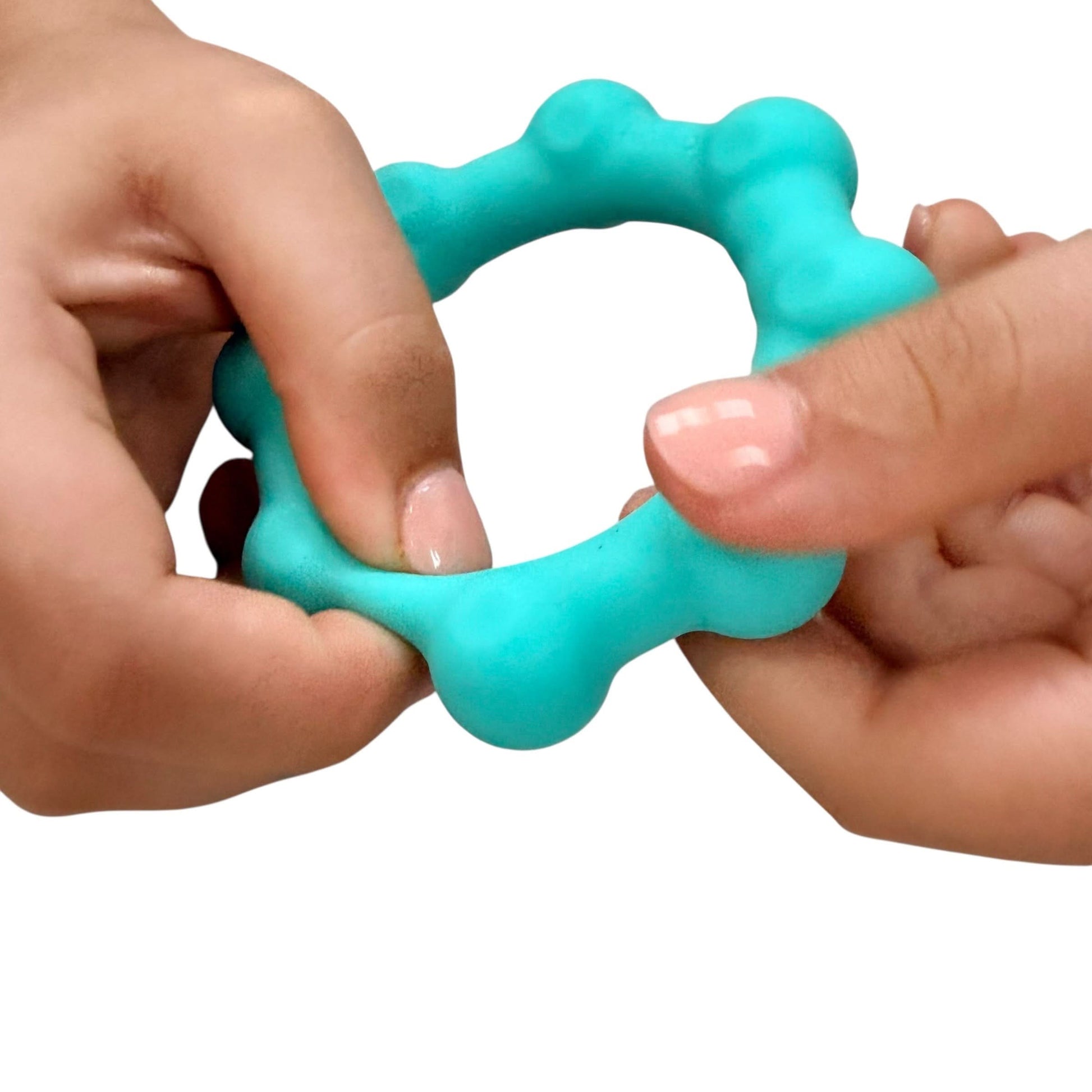 Kaiko Fidgets Octopop Small Teal sensory wearable fidget tool with 8 tactile nodes and 7 stainless steel beads - view 8