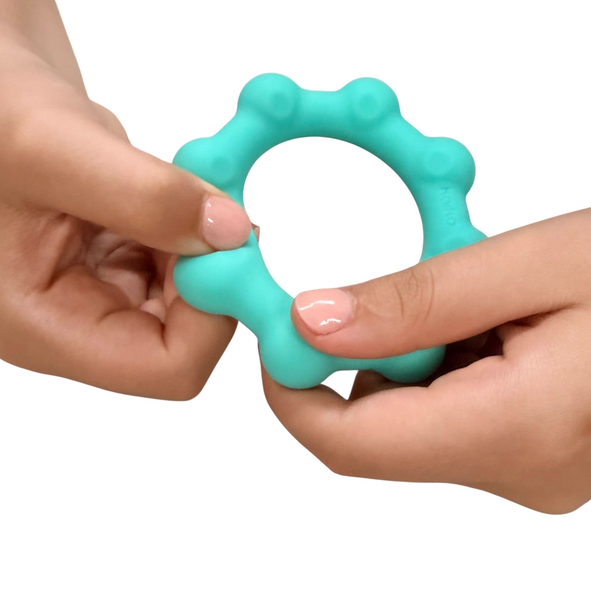 Kaiko Fidgets Octopop Small Teal sensory wearable fidget tool with 8 tactile nodes and 7 stainless steel beads - view 7