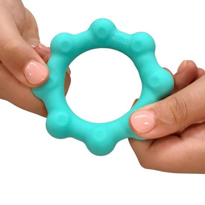 Kaiko Fidgets Octopop Small Teal sensory wearable fidget tool with 8 tactile nodes and 7 stainless steel beads - view 24