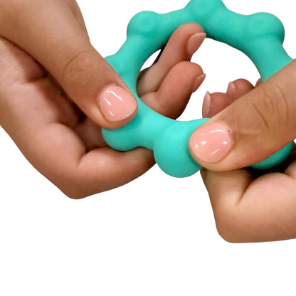 Kaiko Fidgets Octopop Small Teal sensory wearable fidget tool with 8 tactile nodes and 7 stainless steel beads - view 26