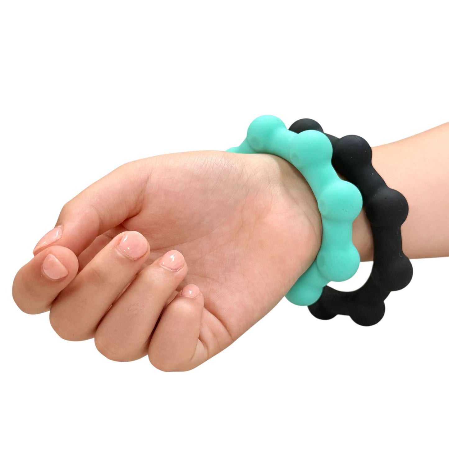 Kaiko Fidgets Octopop Small Teal sensory wearable fidget tool with 8 tactile nodes and 7 stainless steel beads - view 6