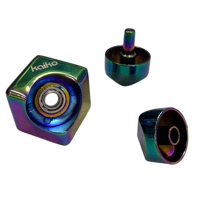 Kaiko Oil Slick Square Spinning Cube sensory fidget toy with smooth rotation and oil slick finish - view 14