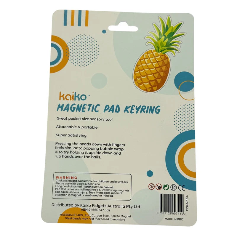 Kaiko Pineapple Magnetic Pad Keyring - Portable Sensory Fidget for Calm