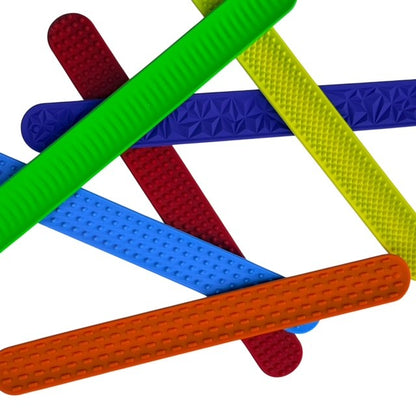 Kaiko Fidgets vibrant silicone sensory slap bands in six textured patterns worn on wrist for tactile sensory support - view 8