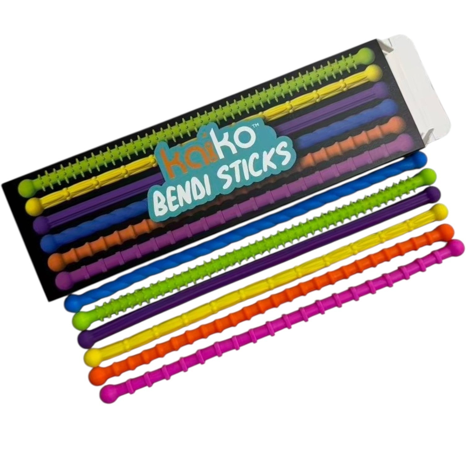 Kaiko Bendi Sticks Vibrant colourful flexible silicone sensory fidget toy for kids