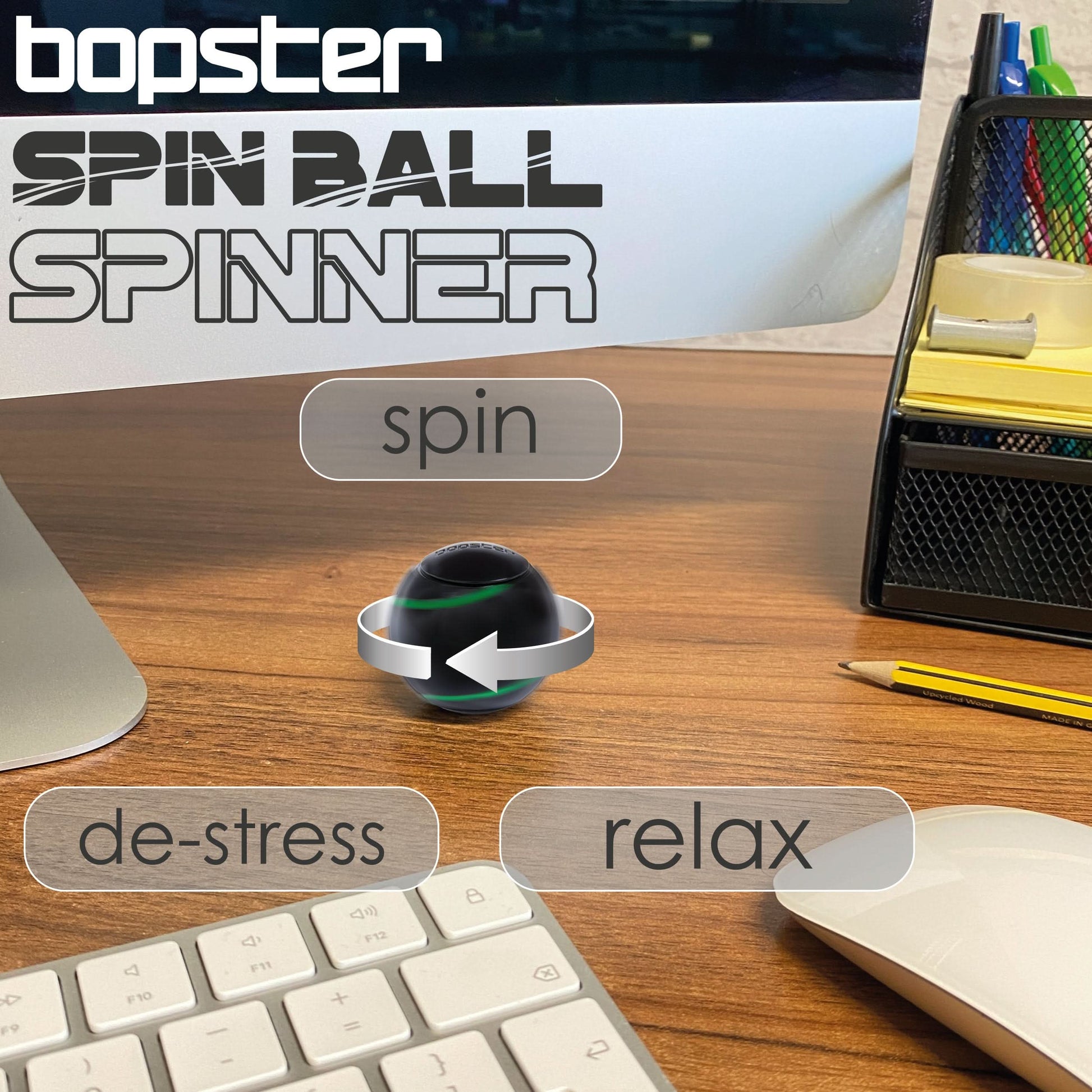 Kaiko Bopster Spin Ball Oil Slick sensory fidget toy with vibrant swirling colours - view 15