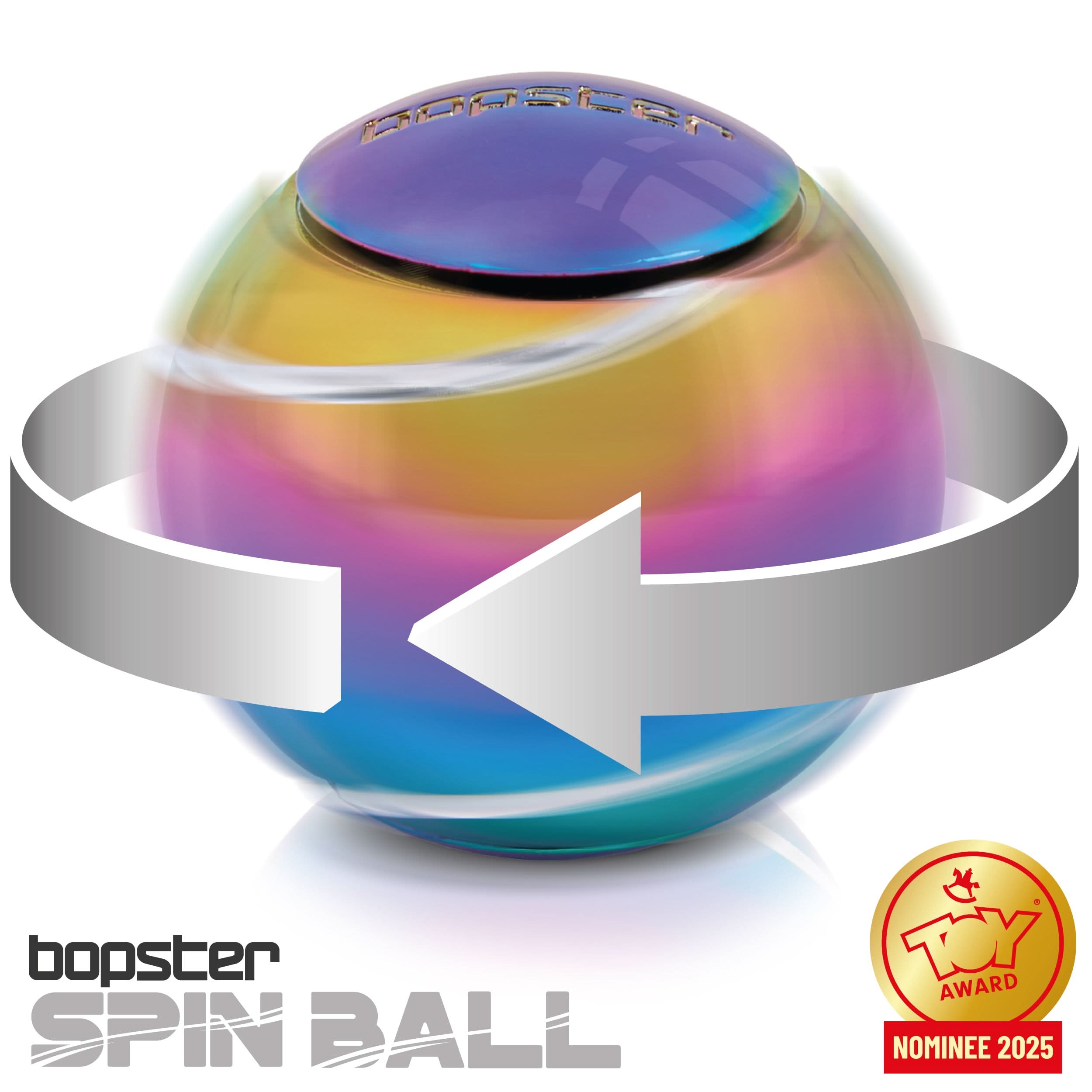 Kaiko Bopster Spin Ball Oil Slick sensory fidget toy with vibrant swirling colours - view 9