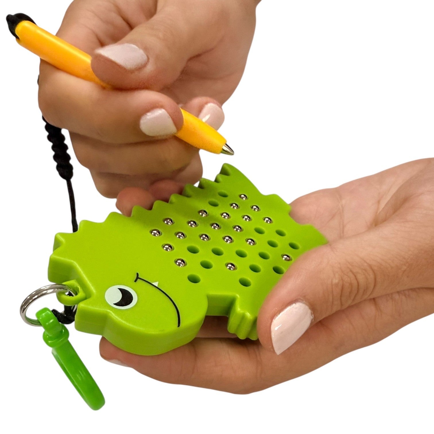 Kaiko Dinosaur Magnetic Pad Keyring sensory fidget toy with magnetic stylus on white background - view 6