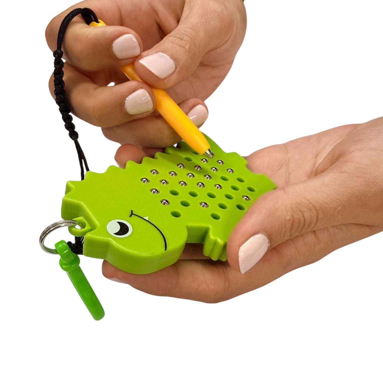 Kaiko Dinosaur Magnetic Pad Keyring sensory fidget toy with magnetic stylus on white background - view 7