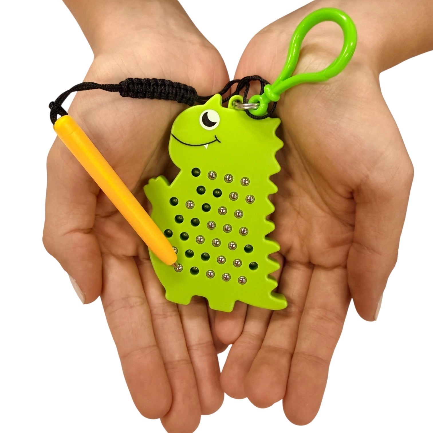 Kaiko Dinosaur Magnetic Pad Keyring sensory fidget toy with magnetic stylus on white background - view 8