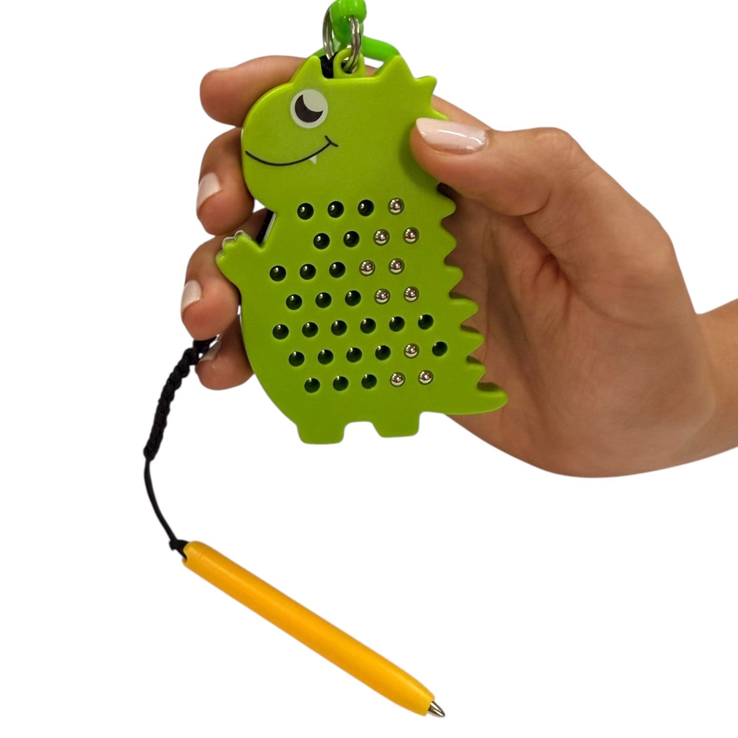 Kaiko Dinosaur Magnetic Pad Keyring sensory fidget toy with magnetic stylus on white background - view 11