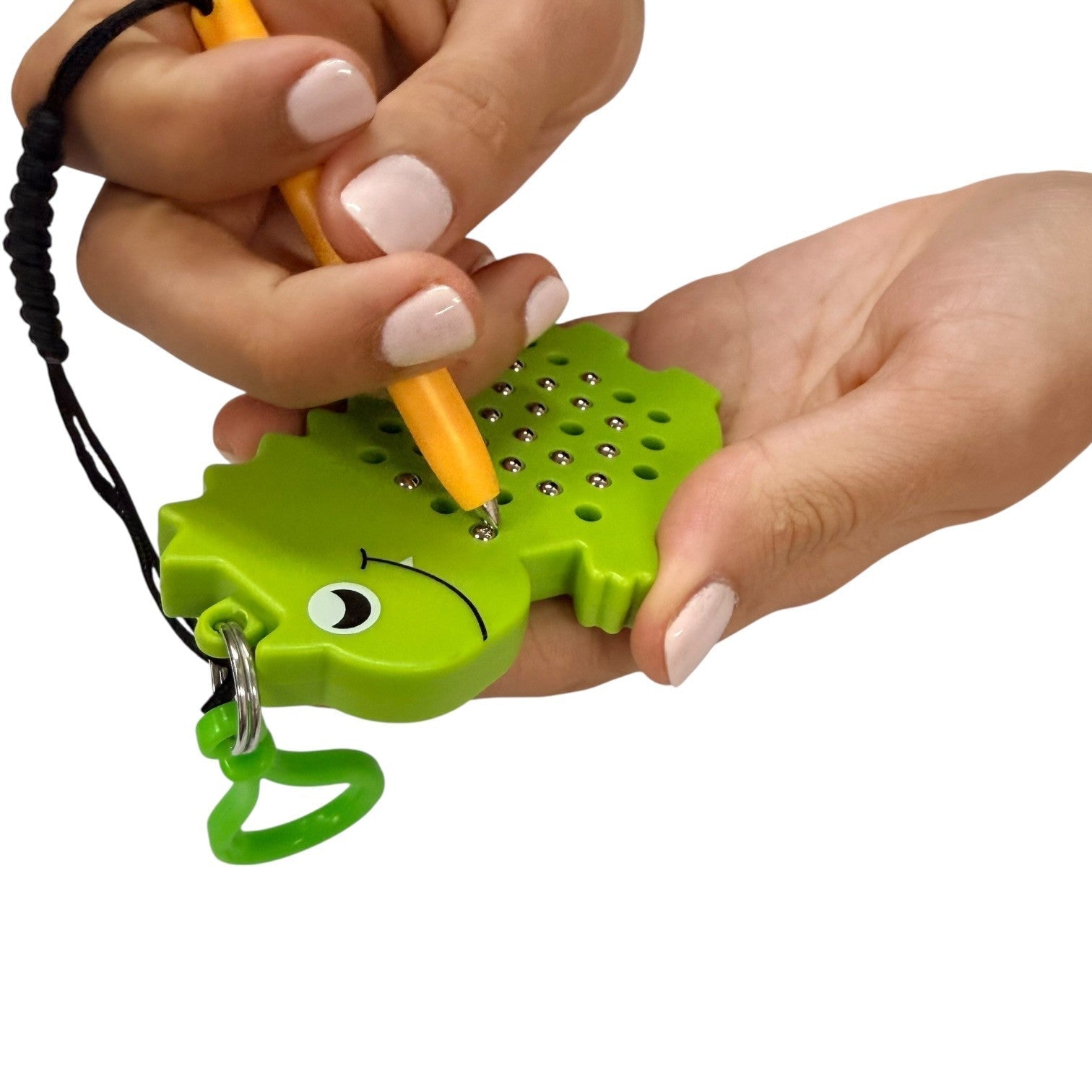 Kaiko Dinosaur Magnetic Pad Keyring sensory fidget toy with magnetic stylus on white background
