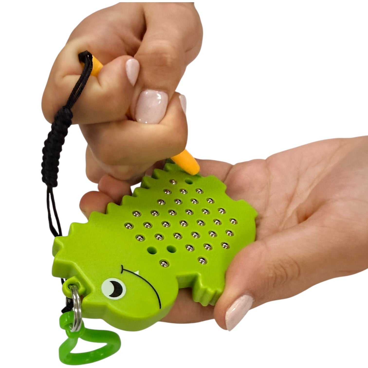Kaiko Dinosaur Magnetic Pad Keyring sensory fidget toy with magnetic stylus on white background - view 13