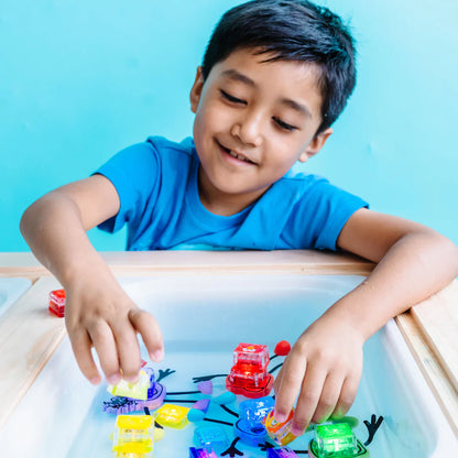Jellystone Glo Pal Cube Lumi - Light-Up Sensory Toy for Calm Bath Time