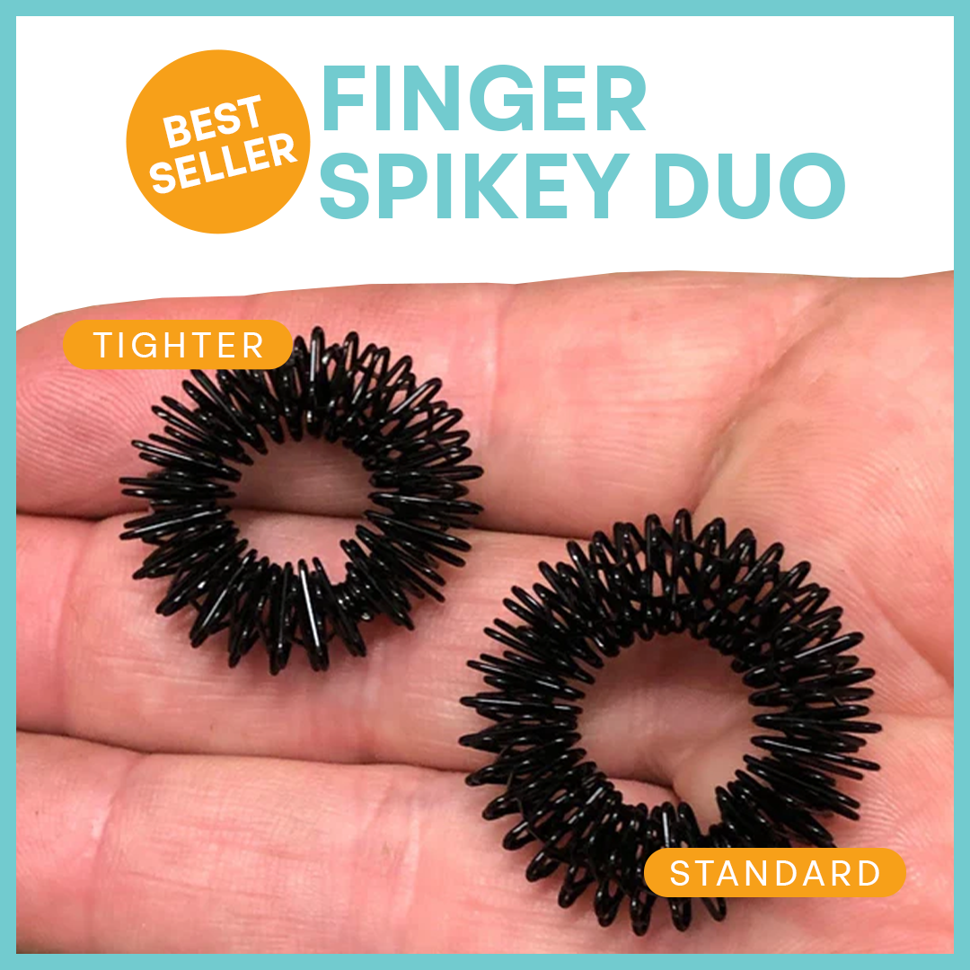 Kaiko Finger Spikey Duo Black - Sensory Fidget Rings for Regulation