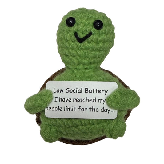 Kaiko Low Social Battery Turtle mini hand-crocheted sensory plush toy for emotional balance