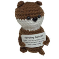 Kaiko Spiralling Squirrel mini hand-crocheted sensory plush toy for calming and emotional regulation