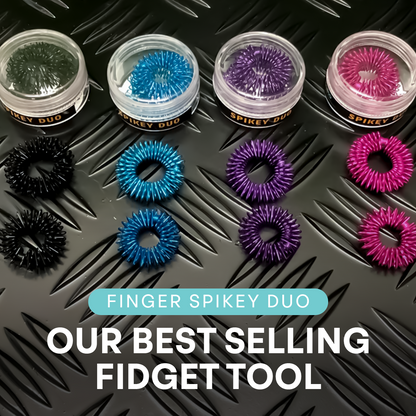 Kaiko Finger Spikey Duo Black - Fidget Rings