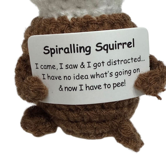 Kaiko Spiralling Squirrel Mini Crochet Plush - Sensory Comfort Toy for Balance