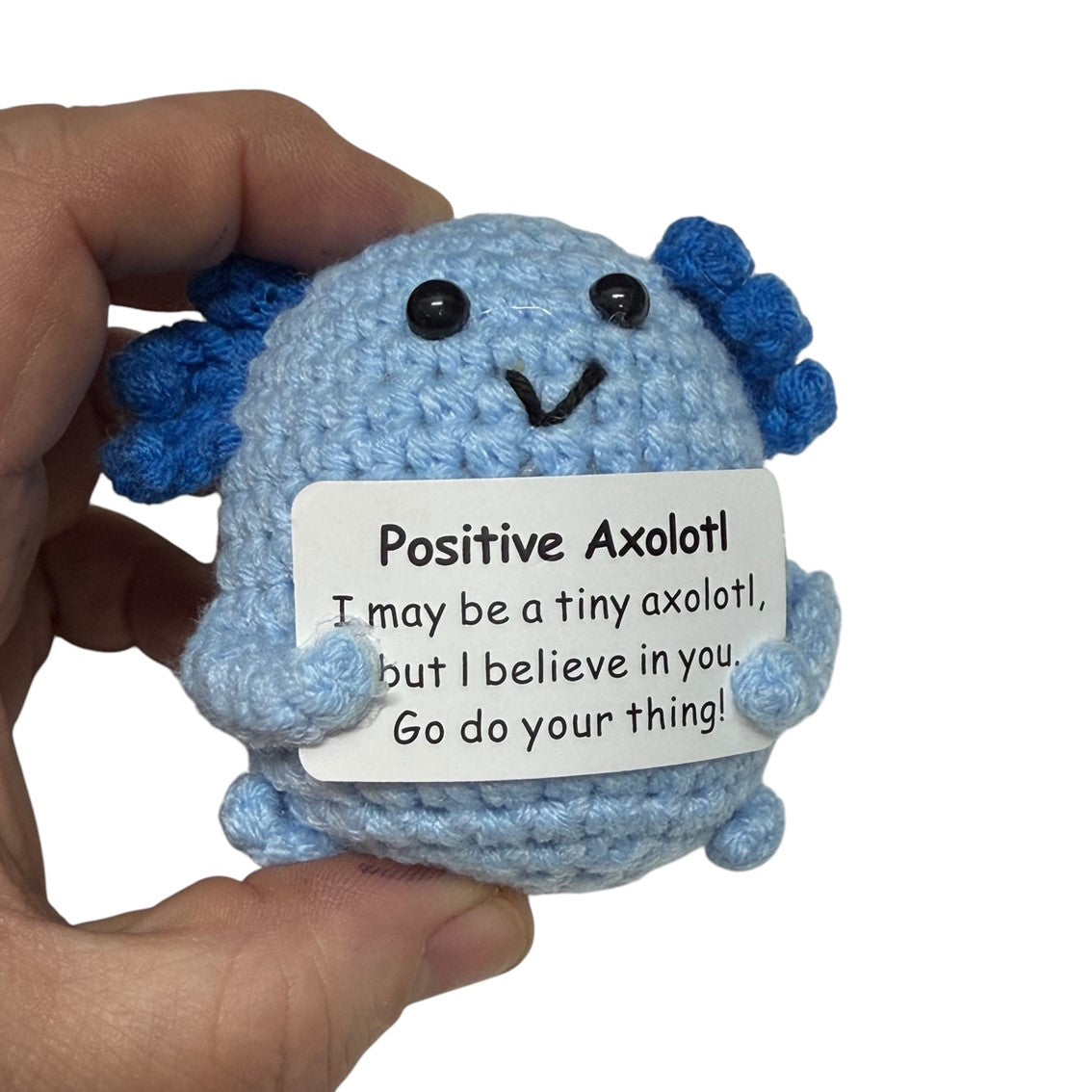 Kaiko Fidgets Positive Axolotl Mini Crochet Plush - Sensory Comfort Toy