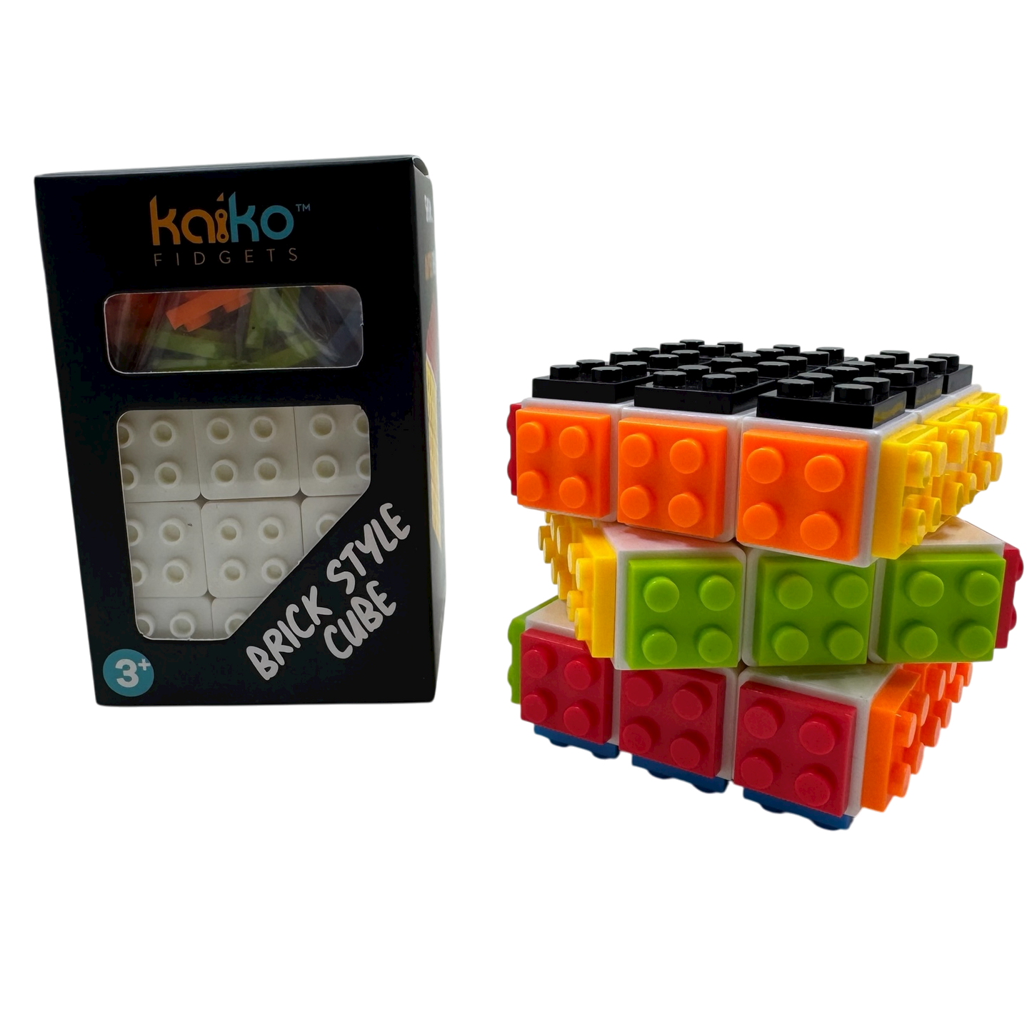 Kaiko Brick Style Cube multi-sensory fidget toy with buttons, switches, and dials for focus and sensory balance