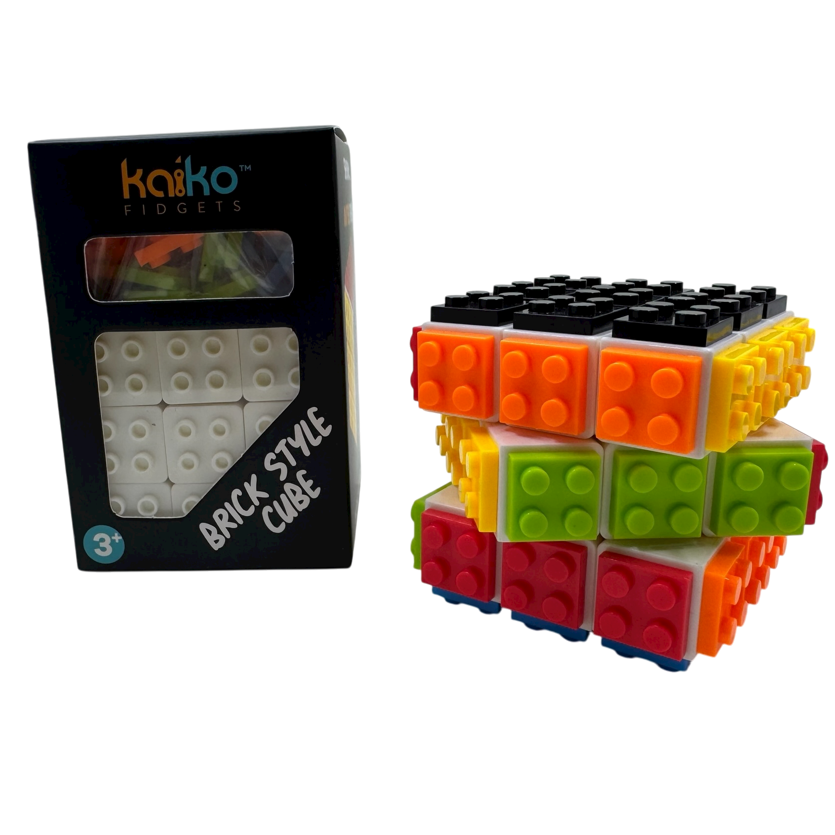 Kaiko Brick Style Cube multi-sensory fidget toy with buttons, switches, and dials for focus and sensory balance