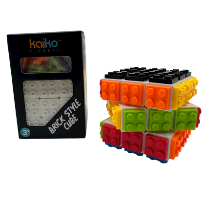 Kaiko Brick Style Cube multi-sensory fidget toy with buttons, switches, and dials for focus and sensory balance