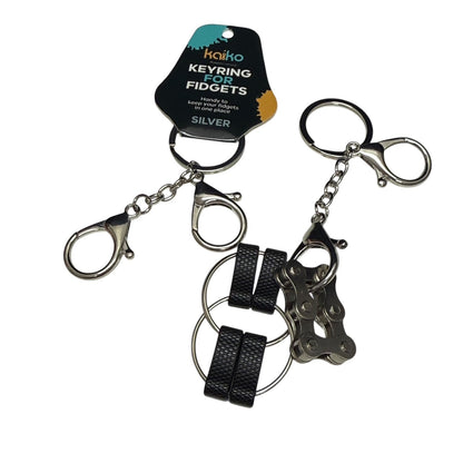 Kaiko Fidgets Silver Keyring - Sensory Fidget Accessory for Balance