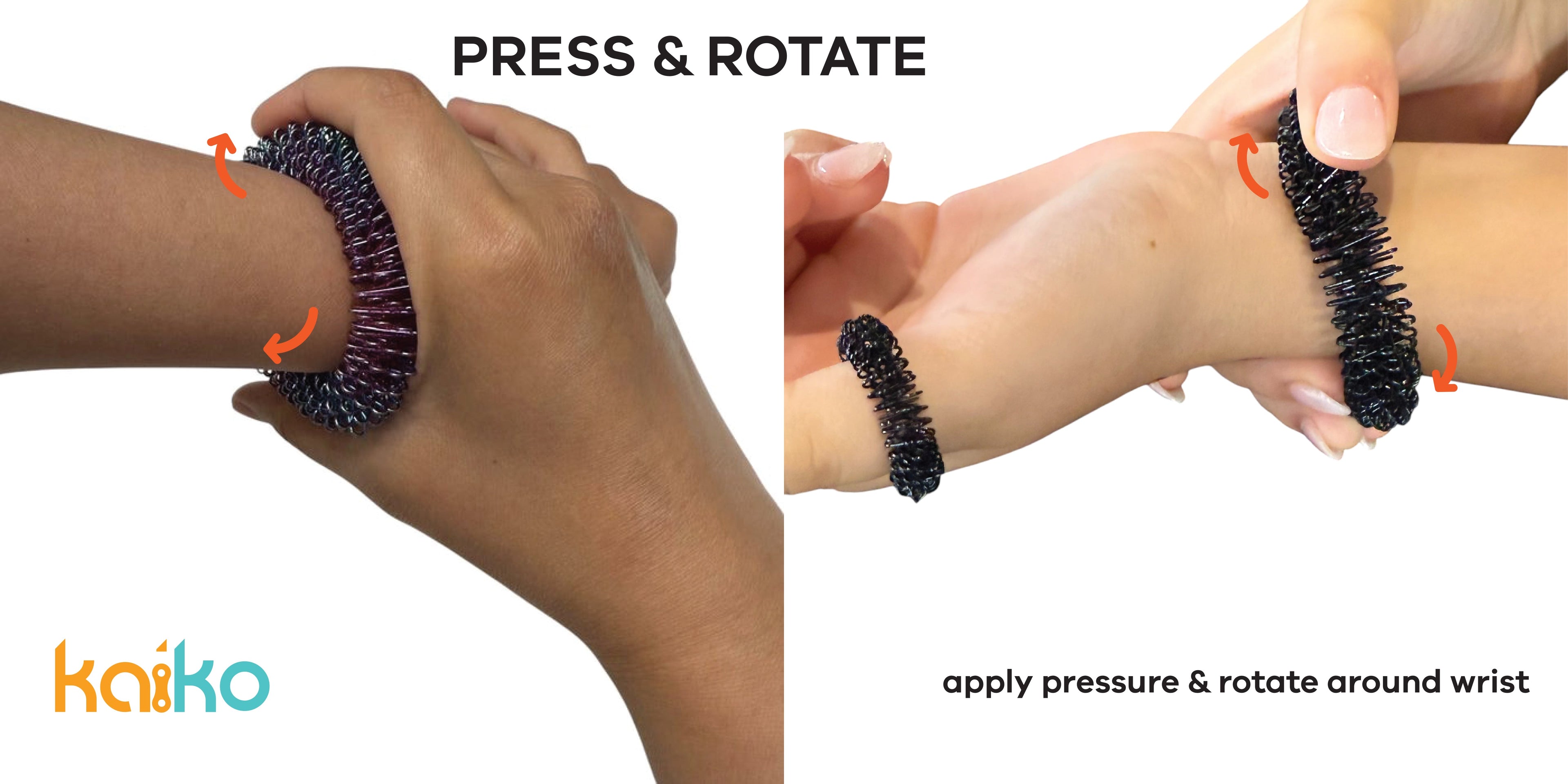 Kaiko Wrist Spikey Small Black - Sensory Wearable