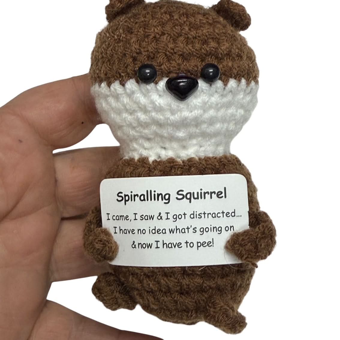 Kaiko Spiralling Squirrel Mini Crochet Plush - Sensory Comfort Toy for Balance